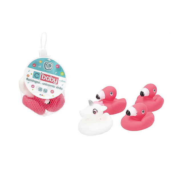 C'Baby - Conjunto 3 Flamingos + 1 Unicórnio 