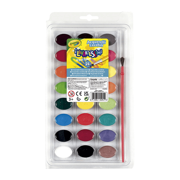 Aquarelas Laváveis 24 Cores 