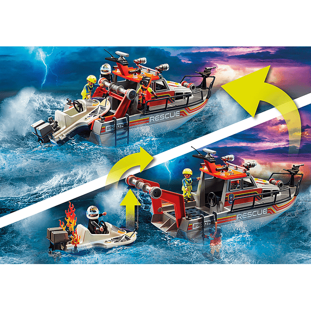 Resgate Marítimo: Operação de Combate a Incêndios com Iate de Resgate 6
