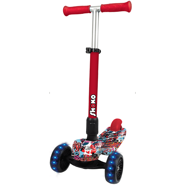 Shoko - Trotinete 3 Rodas X-Speed Light Vermelho e Preto  2