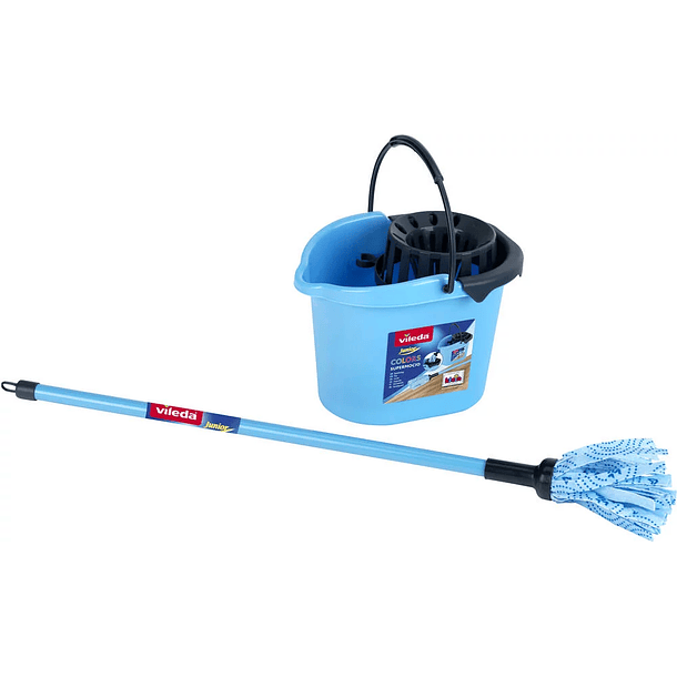 Conjunto Azul Balde e Esfregona da Vileda 