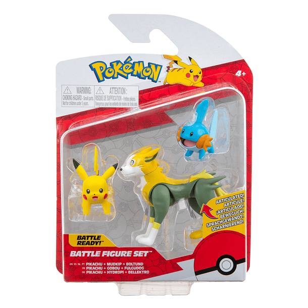 Figuras de Batalha - Pikachu + Mudkip + Boltund 1
