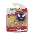 Figuras de Batalha - Pikachu + Teddiursa + Gastly 1