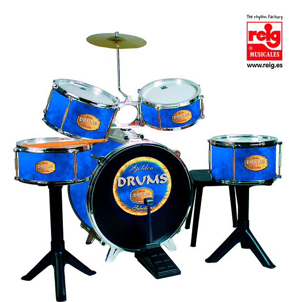 Bateria Golden Drums - Azul 