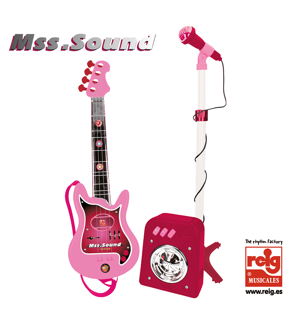 Conjunto Guitarra + Microfone Rosa