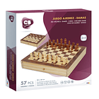 CB Games - Jogo de Xadrez e Damas de Madeira 1