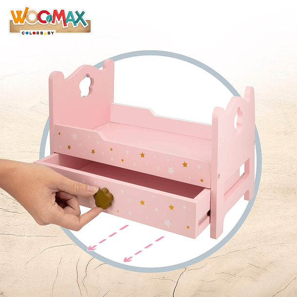 Woomax - Cama de Madeira para Bonecas 4