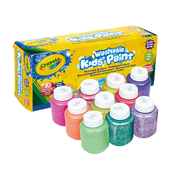 Crayola - Pintura Lavável 10 Cores Glitter, Néon e Metallic