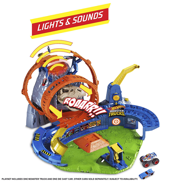 Hot Wheels Monster Trucks - Pista T-Rex Volcão Arena 4