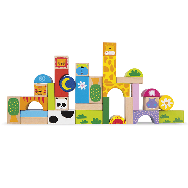 Woomax - Jogo Blocos de Madeira de Animais 2