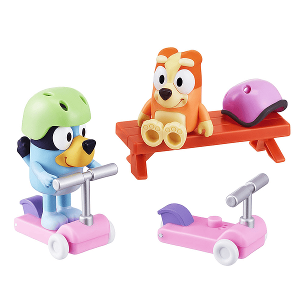 Bluey - Veículo e Figura Bluey and Bingo's Scooter Fun 2