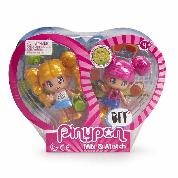 PinyPon Pack Best Friends - Cabelo Loiro e Rosa 