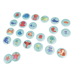 Jogo de Memoria do Banho - Animais Marinhos Bebés