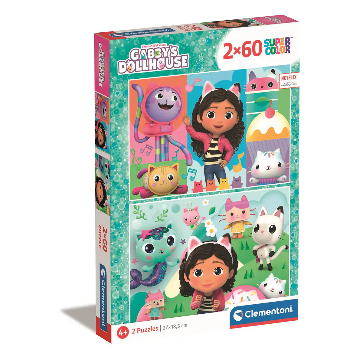 Puzzle 2x60 pçs - Gabby's Dollhouse | Cubos Luminosos