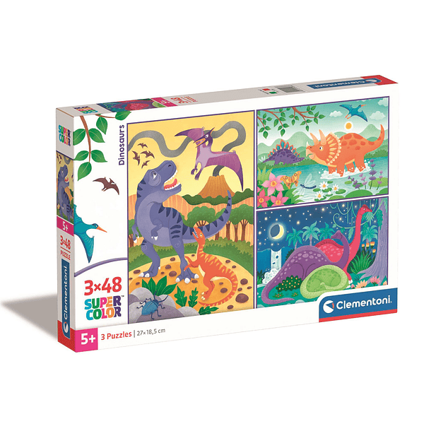 Puzzle 3 x 48 pçs - Dinossauros 1