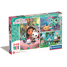 Puzzle 3 x 48 pçs - Gabby's Dollhouse e os Amigos 1