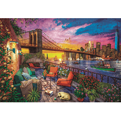 Puzzle 3000 pçs - Manhattan Balcony Sunset