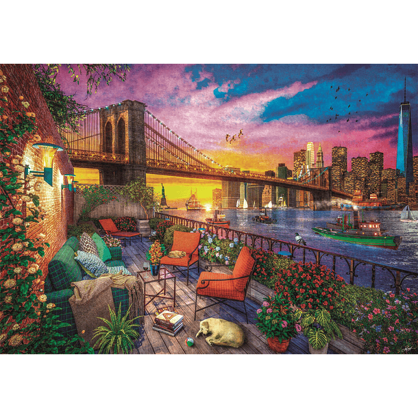 Puzzle 3000 pçs - Manhattan Balcony Sunset 2