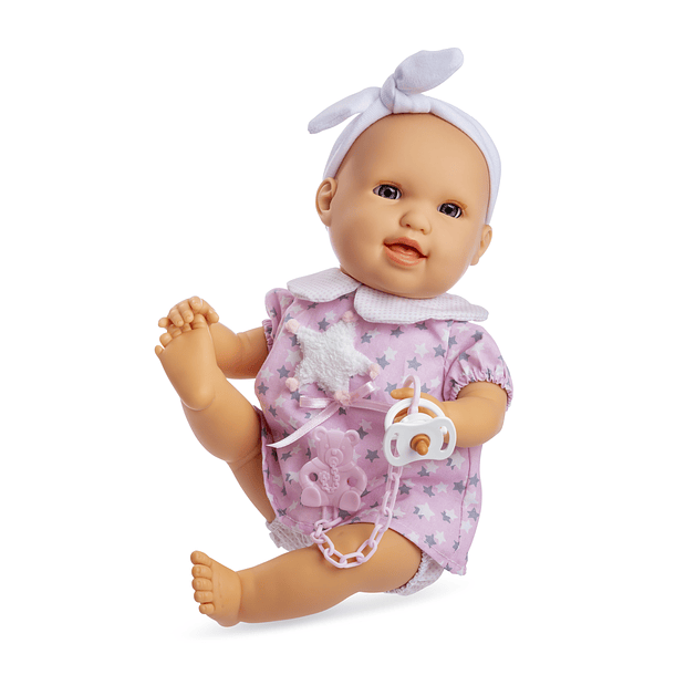 Bebé Chorão Susú - Menina com Macacão Rosa e Estrelas 