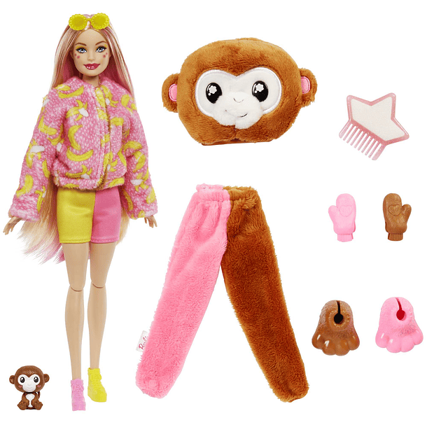 Barbie Cutie Reveal Amigos da Selva Macaco 2