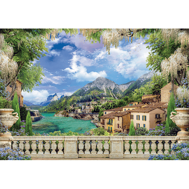 Puzzle 3000 pçs - Lush Terrace On Lake 2