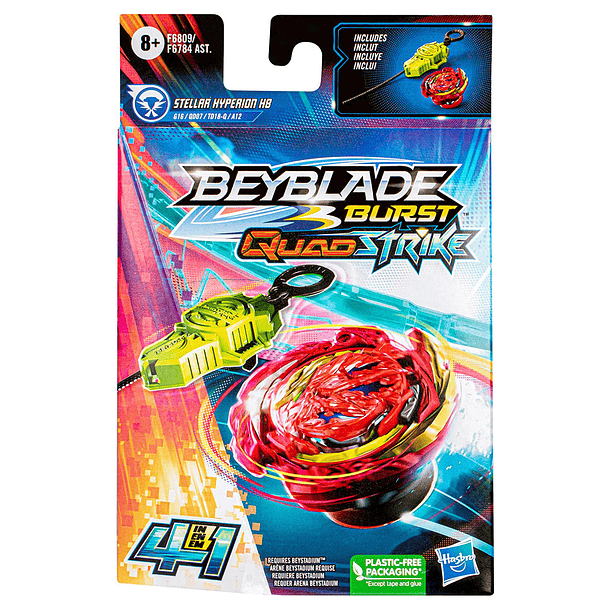 Beyblade QuadStrike Pião e Lançador - Stellar Hyperion H8 1