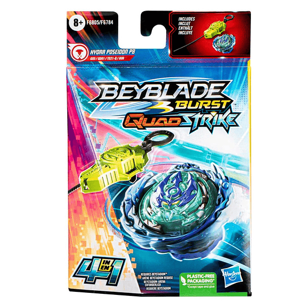 Beyblade QuadStrike Pião e Lançador - Hydra Poseidon P8 1