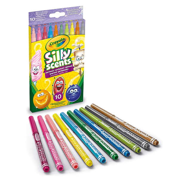 Crayola Silly Scents - 10 Marcadores Laváveis Perfumados 