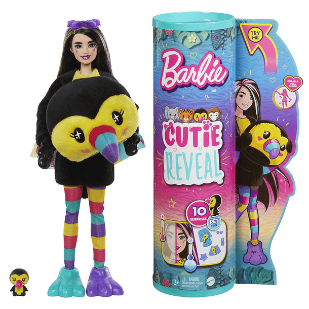 Barbie Cutie Reveal Amigos da Selva Tucano 1