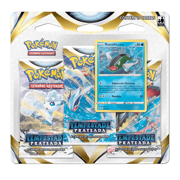 Pokémon Tempestade Prateada - Basculin 3 Booster 