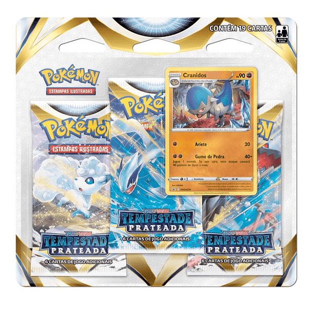 Pokémon Tempestade Prateada - Cranidos 3 Booster 