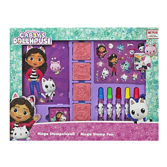 Gabby's Dollhouse - Conjunto Colorir com Carimbos