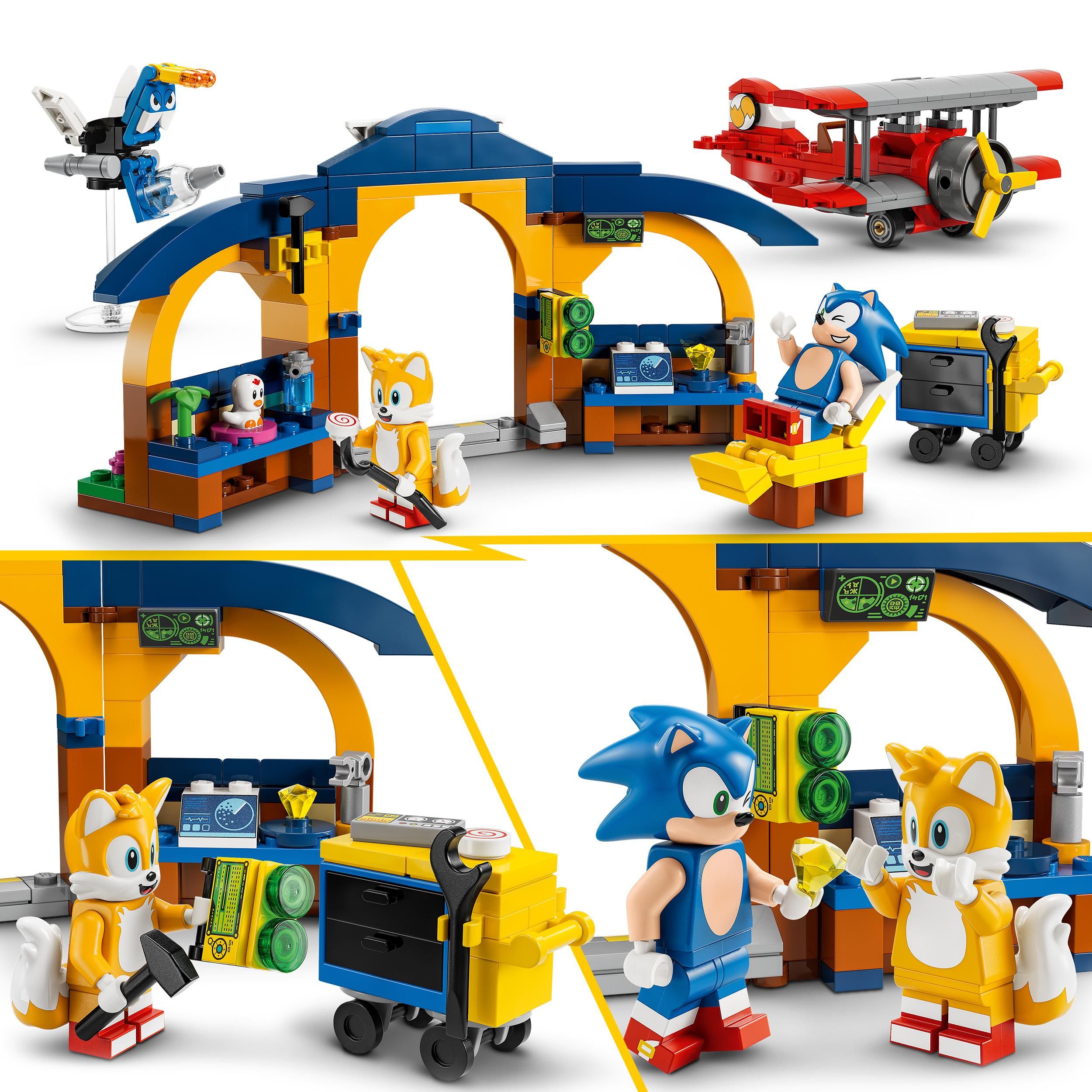 Lego Sonic Oficina do Tails e Avião Tornado 76991 - Star Brink Brinquedos