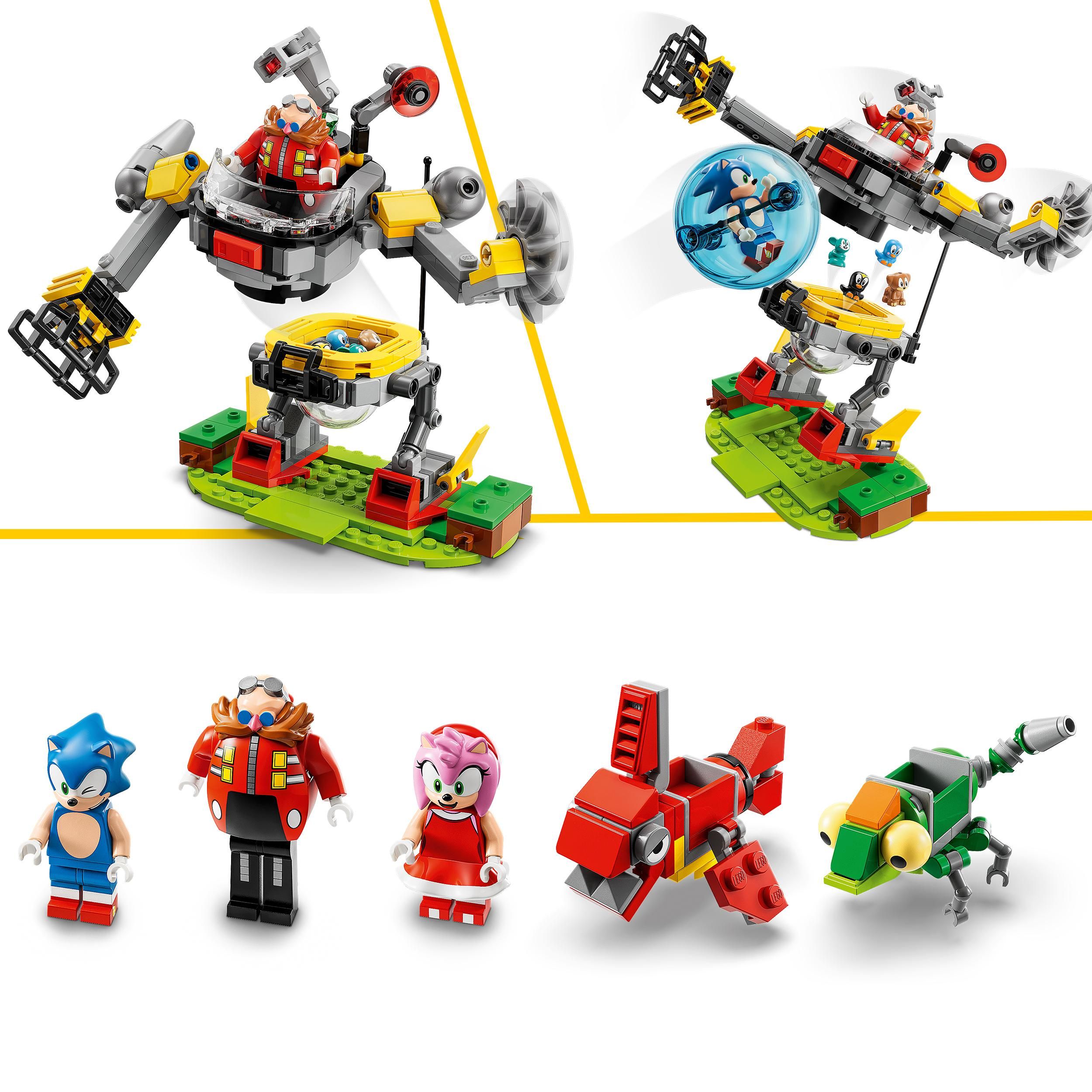 Lego-sonic o jogo ouriço, zona colina verde, desafio loop, construção de  brinquedo com 9 personagens