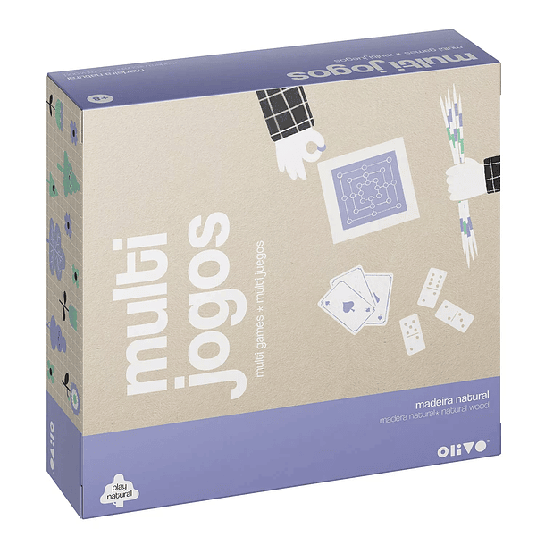 Olivo - Multi Jogos Caixa Madeira Natural 