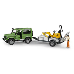 Land Rover Defender com Atrelado e Micro Escavadora JCB