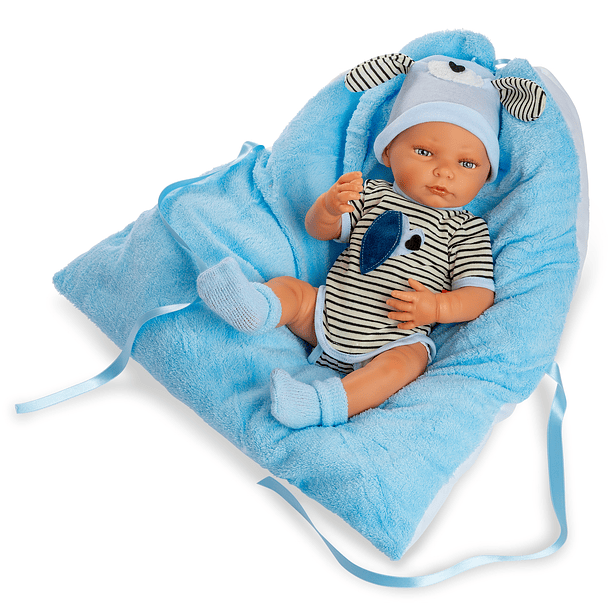 Newborn Special - Menino com Almofada e Body Azul 