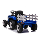 Trator com Atrelado Azul 12V 2