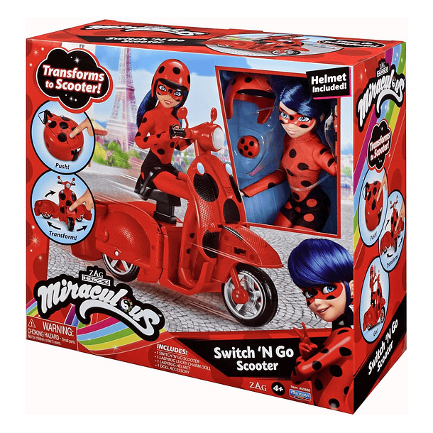 Ladybug Scooter Switch ‘N Go com Boneca 1