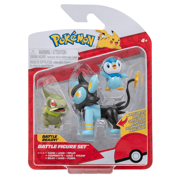 Pokémon - Battle Figure Set Axew + Luxio + Piplup 1