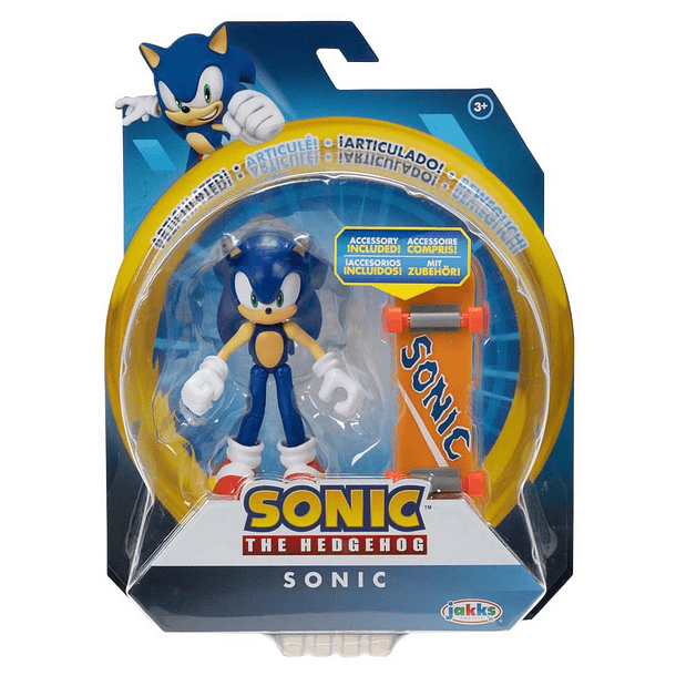 Sonic The Hedgehog - Figura Básica Sonic com Skate 1