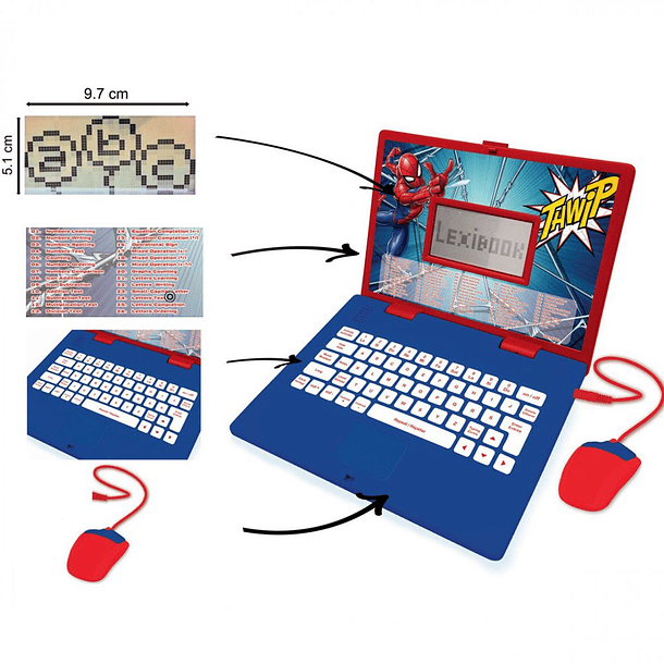 Lexibook - Computador Portátil Educacional Spider-Man 3