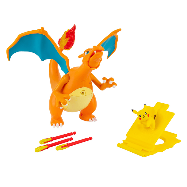 Pokémon Flame & Fight Deluxe Charizard Train with Pikachu & Launcher 2