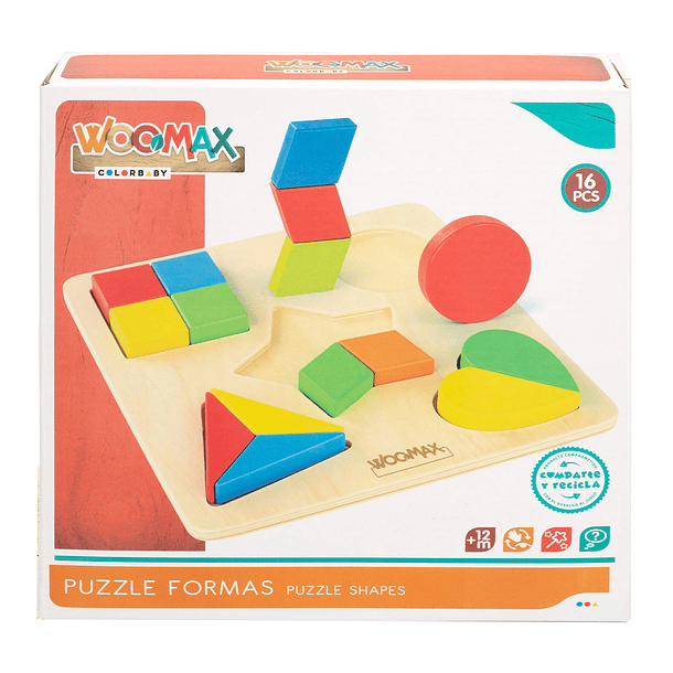 Woomax - Puzzle de Formas Madeira 1