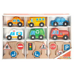 Woomax - Conjunto Veículos e Sinais de Trânsito 