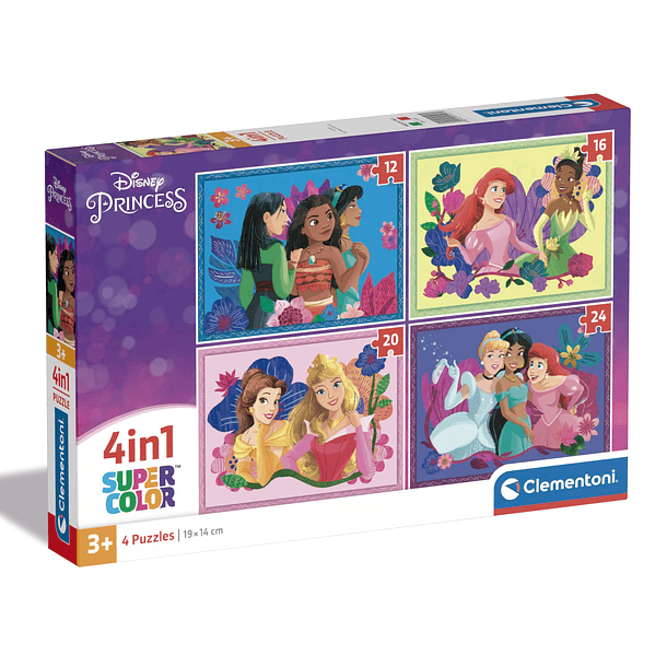 Puzzle 12 + 16 + 20 + 24 pçs - Disney Princesas 1