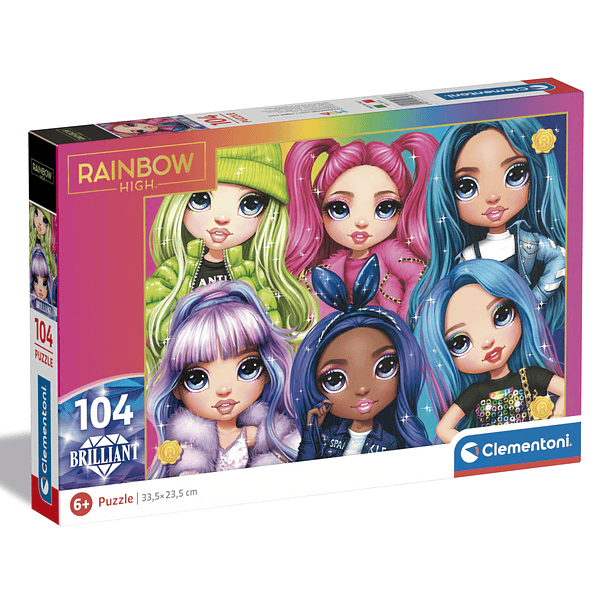 Puzzle Brilliant 104 pçs - Rainbow High 1