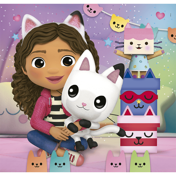 Puzzle 3 x 48 pçs - Gabby's Dollhouse com os Amigos 2