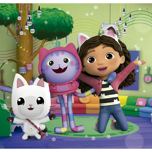 Puzzle 3 x 48 pçs - Gabby's Dollhouse com os Amigos 3