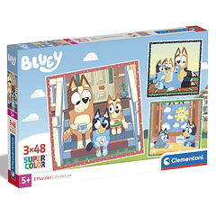 Puzzle 3 x 48 pçs - Bluey